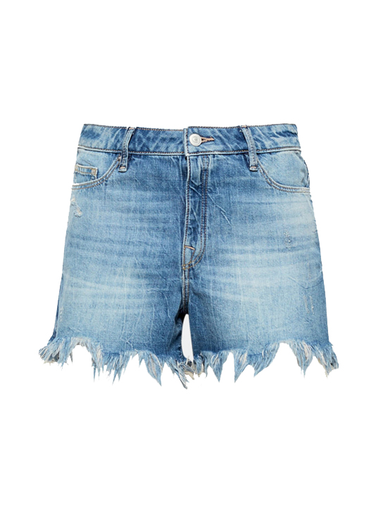 Esprit Jeans-Shorts mit Fransensaum für Damen Blue Medium Washed