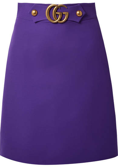 Gucci - Embellished Wool And Silk-blend Skirt - Violet
