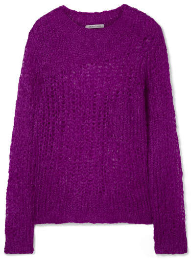 Helmut Lang - Open-knit Mohair-blend Sweater - Violet