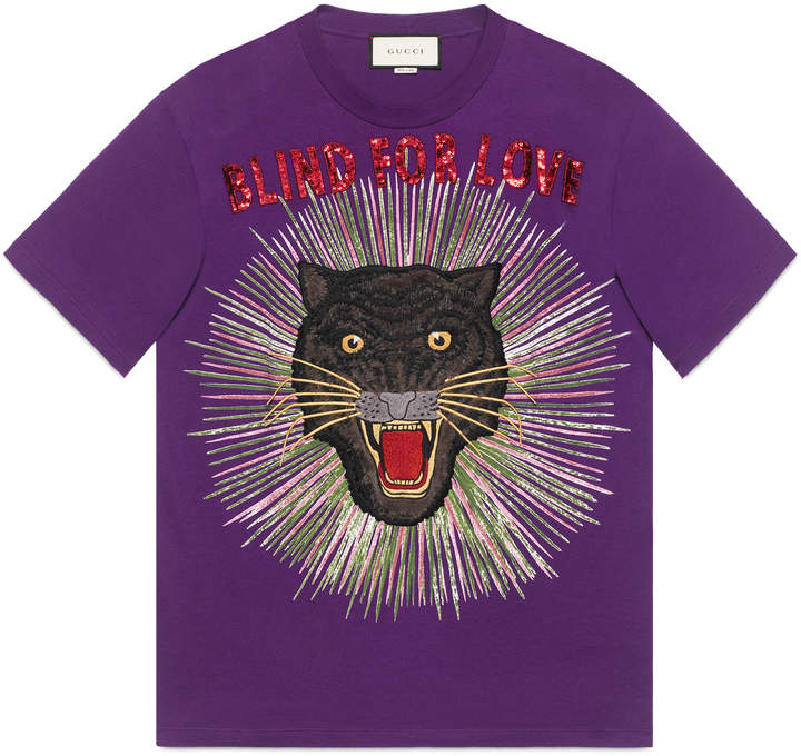 Panther with rays cotton T-shirt