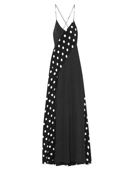 Michelle Mason - Polka-dot Silk Gown - Black
