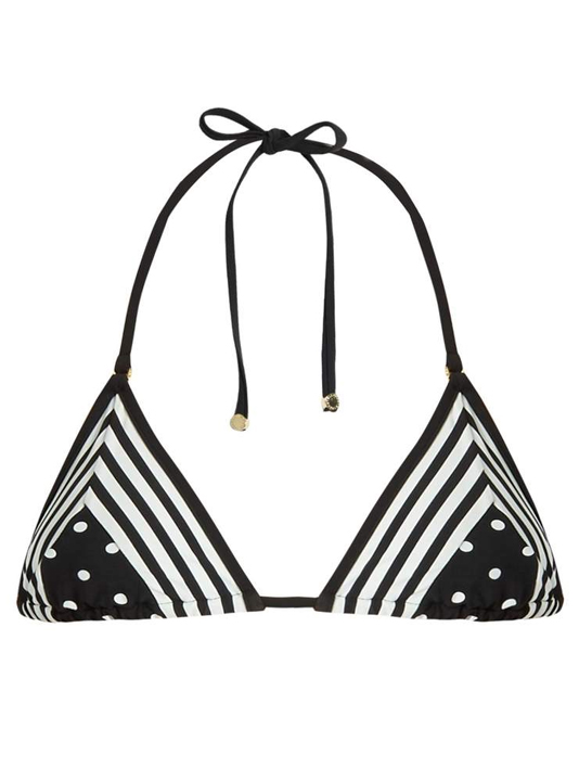 STELLA MCCARTNEY Polka-dot and striped triangle bikini top